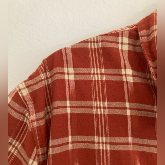 Toad&Co Smythy Short Sleeve Shirt Red Plaid Button Front Outdoors Comfy Chores - Picture 6 of 12